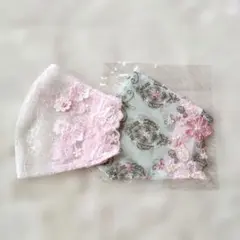 未使用　ハンドメイド　レースのマスクカバー　2点セット