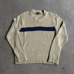 00s GAP OLDGAP 紺タグ ラインニット