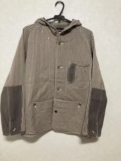 AOZORA ストライプ柄 フード付きカバーオール