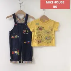 週末限定値下げ！ミキハウス　プッチーオーバーオールとTシャツのセット 80サイズ