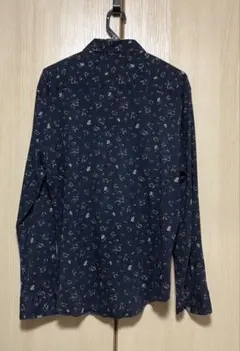 ZARA MAN ネイビー花柄スリムフィットシャツ