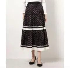 Loulou Willoughby 黒白ドット フレアスカート サイズ1のサムネイル