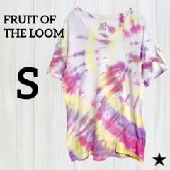 ★希少✨FRUIT OF THE LOOM【S】タイダイ柄 Vネック Tシャツのサムネイル