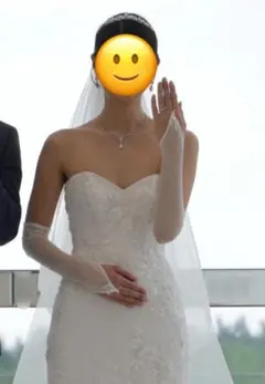 Pronovias レース40cmフィンガーレスグローブOW