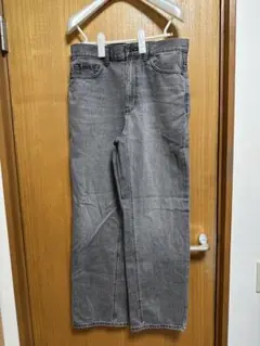 きのこ様　GU ハイライズストレートジーンズ　グレー　M