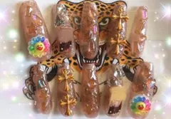 ブラウン系グリッター ネイルチップ 10個セット