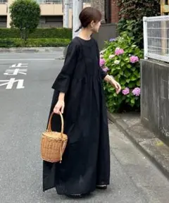 「 notch. by KR 」インド綿　レース切替ルーズボイルワンピース