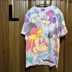 東京ディズニーリゾート　ミニーマウス　ピンク　総柄　半袖Tシャツ　ユニセックスのサムネイル