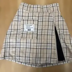 チェック柄スカート サイドジッパー付き