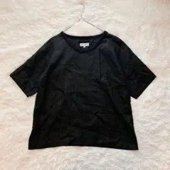 MARGARET HOWELL シャーティングリネンTシャツ 麻100% 黒のサムネイル