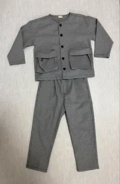 petit main チェック柄ジャケット・パンツセット 110