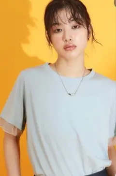 THE SHOP TK【ひんやり/UV/洗濯機OK】袖シアーTシャツのサムネイル
