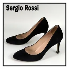 セルジオロッシ パンプス ヒール スエード ネイビー 紺 36 ビジネスシューズ