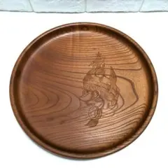 丸盆 ケヤキ 茶器 茶道具 宮島彫 嵐翆作 - メルカリ