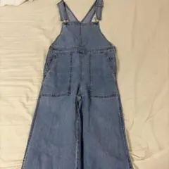 デニム ワイドレッグ オーバーオール