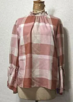 ブルーレベルクレストブリッジ　チェックブラウス　36 新品(タグ付き)