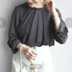 シップス　ships 【手洗い可能】小紋プリントブラウス