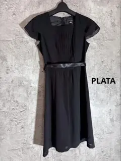 ☘️PLATA 半袖 ウエストリボンワンピース フォーマル ベルト付き 冠婚葬祭のサムネイル