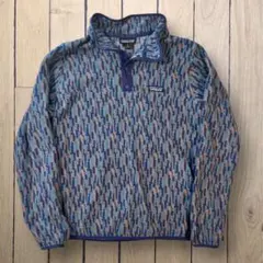 【Patagonia】総柄フリース スナップT XL パーカー重ね着◎#504