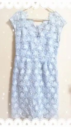 マーキュリーデュオ　ケミカル　レース　Iライン　ワンピース　ライトブルー　水色