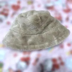 ベージュ ファー バケットハット