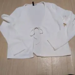 H&M ホワイト リブ編みカーディガン M