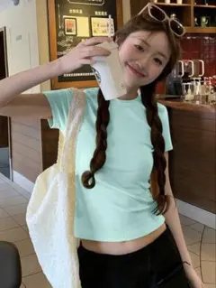 SHEIN ミントグリーン Tシャツ