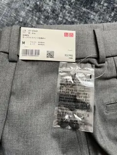 UNIQLO タックワイドパンツ M グレー