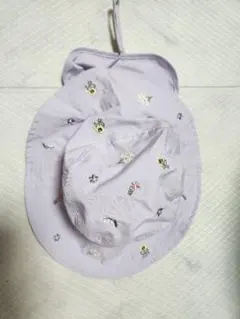 新品petit main 花柄刺繍ハット 54cm ラベンダーのサムネイル