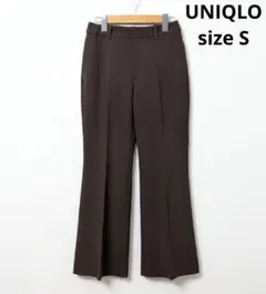 UNIQLO ユニクロ　スマートフレアパンツ　S　ダークブラウン