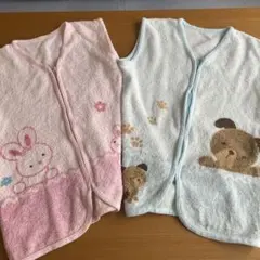 ベビー用スリーパー 2枚セット うさぎ・いぬ柄