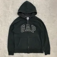 OLD GAP ジップパーカー グリーンY2K 00s ロゴ フェード