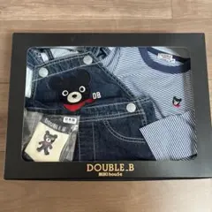 新品　DOUBLE.B　デニムオーバーオール　ロンT　靴下　3点セット
