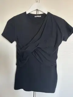 ZARA ツイストデザイン 半袖Tシャツ ブラック