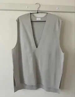 グリーンレーベルリラクシングDEEP Vネックニットベスト/グレージュ