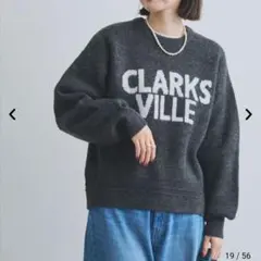 コーエン フラッフィーロゴジャカードニット L チャコールグレー