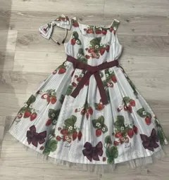 ルルゲッタ ストライプイチゴ柄 ノースリーブワンピース - メルカリ