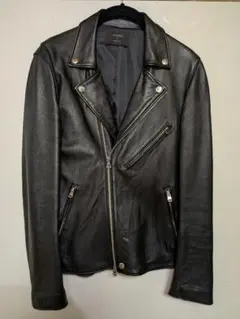 STUDIOUS レザーダブルライダースジャケット ブラック サイズ2（M）