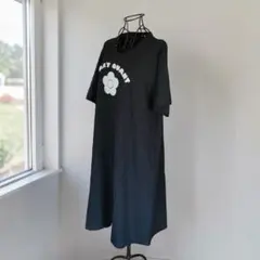 【新品未使用】MARY QUANT フラワーロゴ カットソーワンピース 38 黒