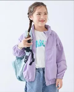 パープル ジップアップ パーカー 130cm