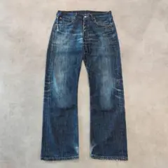 リーバイス501 W33 鬼ヒゲ ハチノス 青 古着 00s Y2K 23252