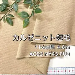 NO,11-080 116cm幅 4.8m カルゼニット起毛　無地　ベージュ