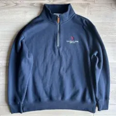 U.S. POLO ASSN. ネイビー ハーフジップ トレーナー L