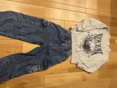 ニューヨークプリントデニムパンツセット 140cm