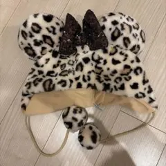disney sea ヒョウ柄ミニーマウス帽子