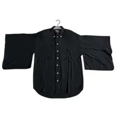 日本製】 ノゾミイシグロ 変形ロングシャツ 無地 ブラック ワンサイズ
