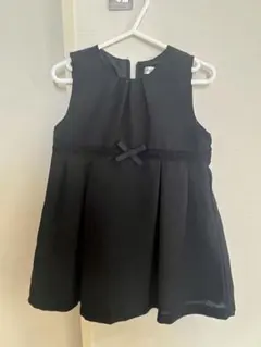 黒 ノースリーブ ワンピース リボン付き