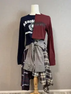 one spo セット アシンメトリー トップス スカート