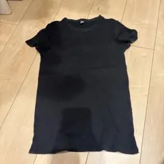 お値下げUNIQLOブラック 半袖 Tシャツ細リブ風