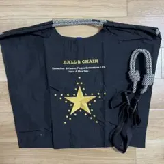 週末セール❗️ブラック系GOLDSTAR刺繍エコバッグ Ｌサイズ ストラップ付
